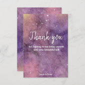 銀河系水彩赤ちゃんシャワーサンキューカード サンキューカード (正面/裏面)