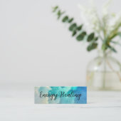 銀河系混色ブルーグリーン曇り空 スキニー名刺 (スタンド正面)