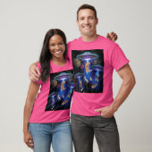 銀河系猫おもしろい猫Ufo誘拐事件 Tシャツ (ユニセックス)