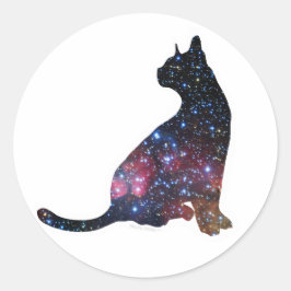 銀河系猫ステッカー3 ラウンドシール