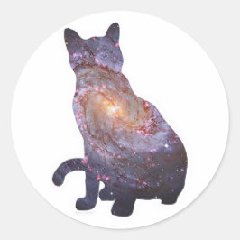 銀河系猫ステッカー4 ラウンドシール