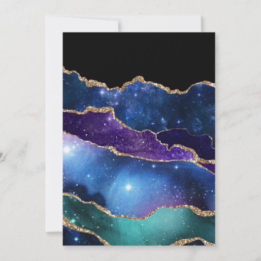 銀河系瑪瑙の石の赤ちゃんシャワー 招待状 (裏面)