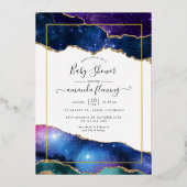 銀河系瑪瑙ストーンベビーシャワー箔招待状 箔招待状 (正面)