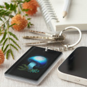 銀河系白熱［赤熱］光を放つシイタケライトブルー キーホルダー (正面右)