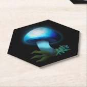 銀河系白熱［赤熱］光を放つシイタケライトブルー ペーパーコースター (アングル)