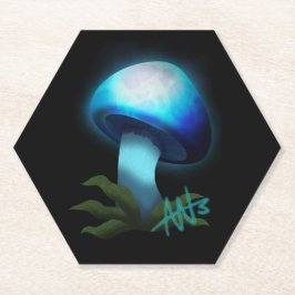 銀河系白熱［赤熱］光を放つシイタケライトブルー ペーパーコースター