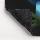 銀河系白熱［赤熱］光を放つシイタケライトブルー マウスパッド (コーナー)