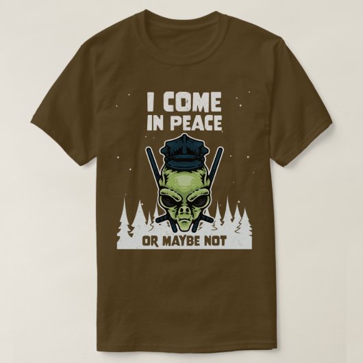 銀河系科学宇宙愛来者I平和またはMayb Tシャツ (デザイン正面)
