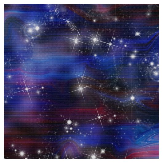 銀河系紫の美しい夜の星空像 ファブリック (見本)