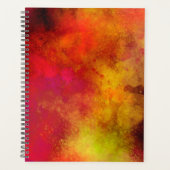 銀河系絵を描効果イエローオレンジピンク プランナー手帳 (正面)