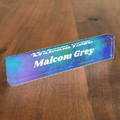 銀河系絵を描（ばちゃばちゃ）跳ねる効果 デスクネームプレート (側面)