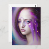 銀河系葉書の女性 ポストカード (正面/裏面)