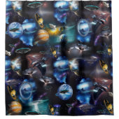 銀河系訪問者宇宙 シャワーカーテン (正面)