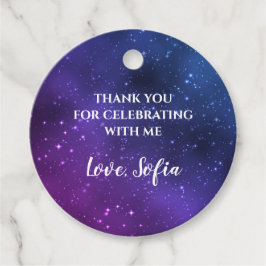 銀河系誕生日サンキューラベルユニバースパープル フェイバータグ