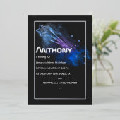 銀河系誕生日パーティー 箔招待状 (立ち正面)