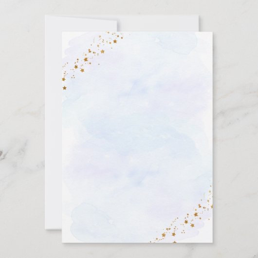 銀河系金ゴールドファーストのまわりにトリップザサン誕生日 招待状 (裏面)