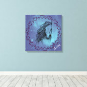 銀河系馬とハート（オプション名あり） キャンバスプリント (インサイチュ (ウッドフロア))