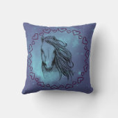 銀河系馬とハート（オプション名あり） クッション (裏面)