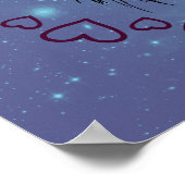 銀河系馬とハート（オプション名あり） ポスター (角)