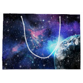 銀河系、宇宙、星、宇宙ギフトパターン ラージペーパーバッグ (裏面)