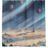 銀河系、宇宙、星、宇宙シャワーCur シャワーカーテン (正面)