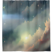 銀河系、宇宙、星、宇宙 シャワーカーテン (正面)