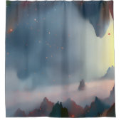 銀河系、宇宙、星、宇宙 シャワーカーテン (正面)