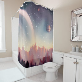 銀河系、宇宙、星、宇宙 シャワーカーテン