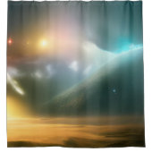 銀河系、宇宙、星、宇宙 シャワーカーテン (正面)