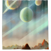 銀河系、宇宙、星、宇宙 シャワーカーテン (正面)