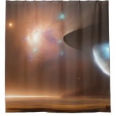 銀河系、宇宙、星、宇宙 シャワーカーテン (正面)