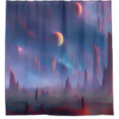 銀河系、宇宙、星、宇宙 シャワーカーテン (正面)