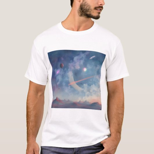 銀河系、宇宙、星、宇宙 Tシャツ (正面)