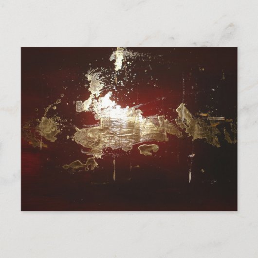銀河系-抽象芸術表現主義レッドブラウン金ゴールド ポストカード (正面)