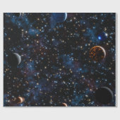 銀河系、星、惑星を持つ宇宙 ラッピングペーパー (フラット)