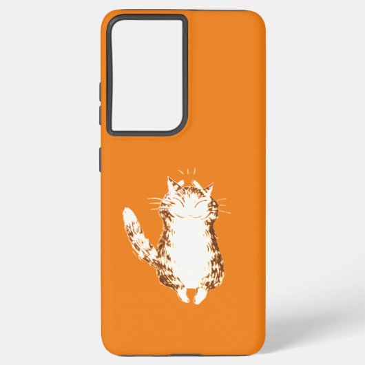 銀河系samsung s21ウルトラケースハッピーキャットデザイン samsung galaxyケース (裏面)