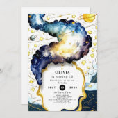 銀河編集可能宇宙誕生日 招待状 (正面/裏面)