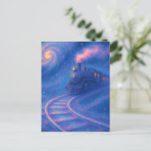 銀河鉄道の軌道 - パステル調の幻想芸術 ポストカード (スタンド正面)