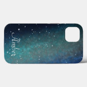 銀河 スペース 星雲 ナイトスカイ 緑 カスタムデザイン Case-Mate iPhoneケース (裏面 (横))