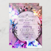 銀河 モダン スペース ヒップ ウェディング 招待状 (正面/裏面)