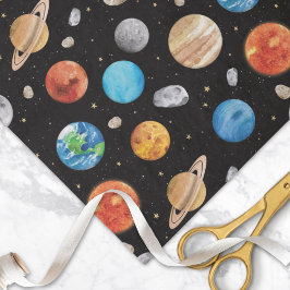 銀河 外宇宙 惑星 水彩 イラスト 薄葉紙