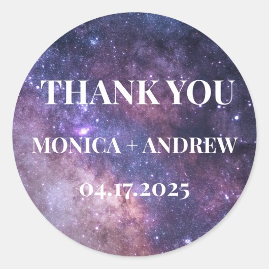 銀河 外宇宙 星 星空 ありがとう ラウンドシール (正面)