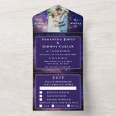 銀河 宇宙 星雲 星空 夜空 フォト オールインワン招待状 (内側)