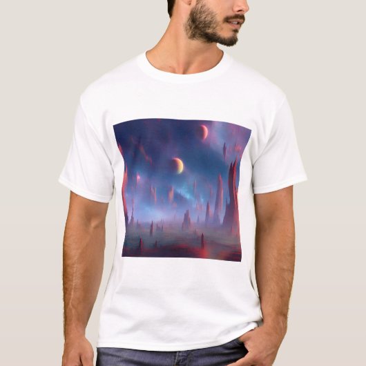 銀河、宇宙、星、宇宙空間 Tシャツ (正面)