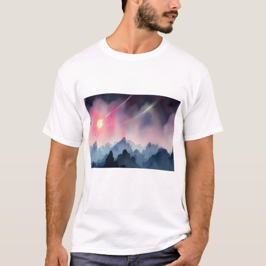 銀河,宇宙,星,宇宙空間 Tシャツ (正面)