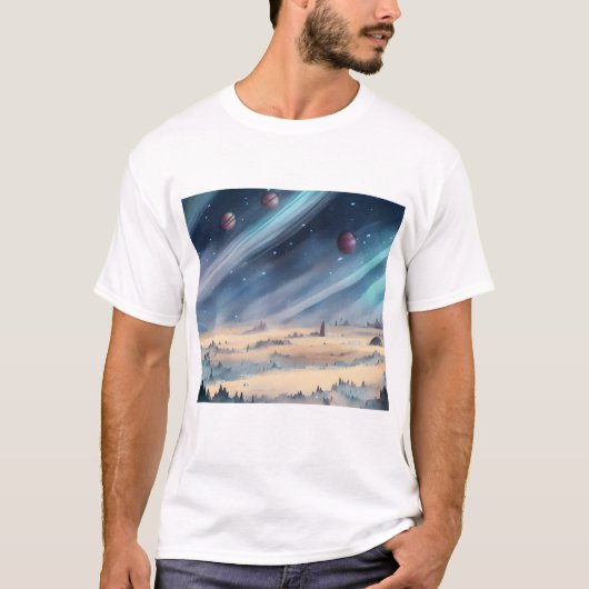 銀河、宇宙、星、宇宙空間Tシャツ Tシャツ (正面)