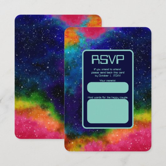 銀河Sci-Fi結婚の 出欠カード (正面/裏面)