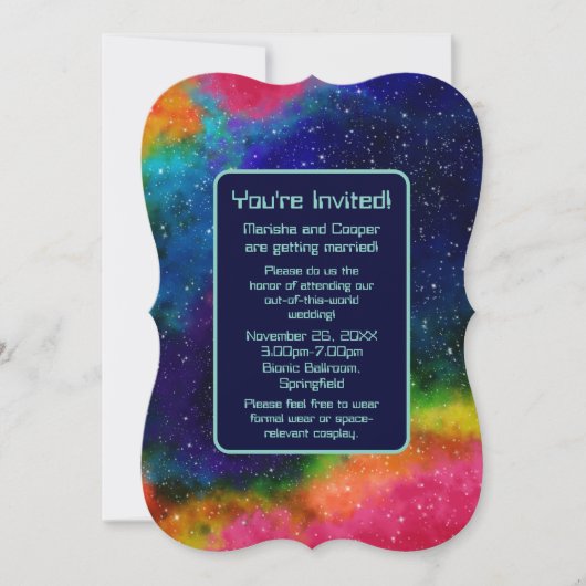銀河Sci-Fi結婚式招待状 (正面)