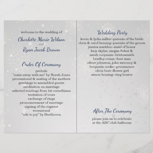 銀海軍スノーフレーク冬の結婚式 (裏面)