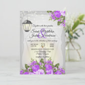 銀灯篭と紫花結婚の 招待状 (スタンド正面)